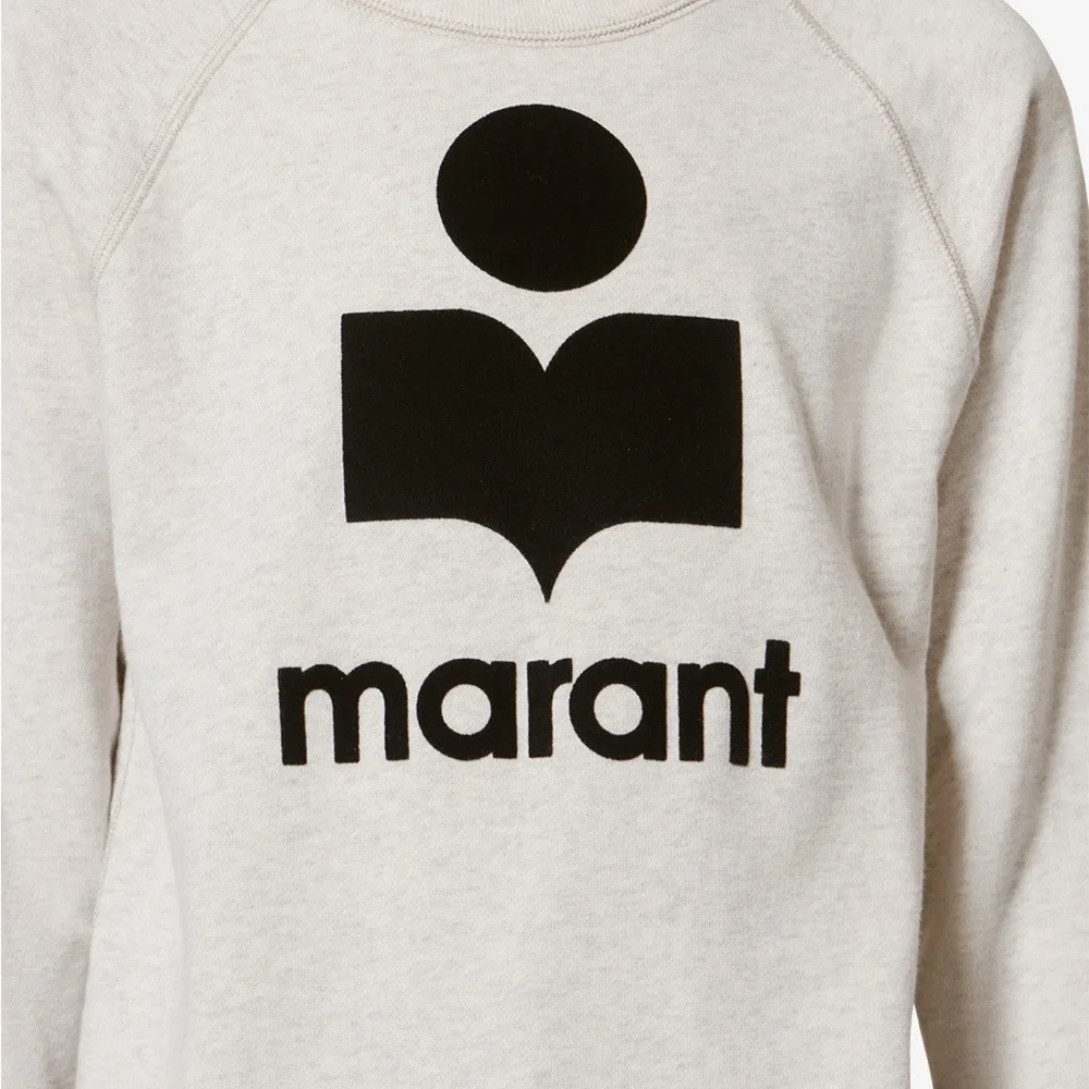 Etoile Isabel Marant Beige MILLYNY SWEATSHIRT with Black Logo - Picture 7 of 13